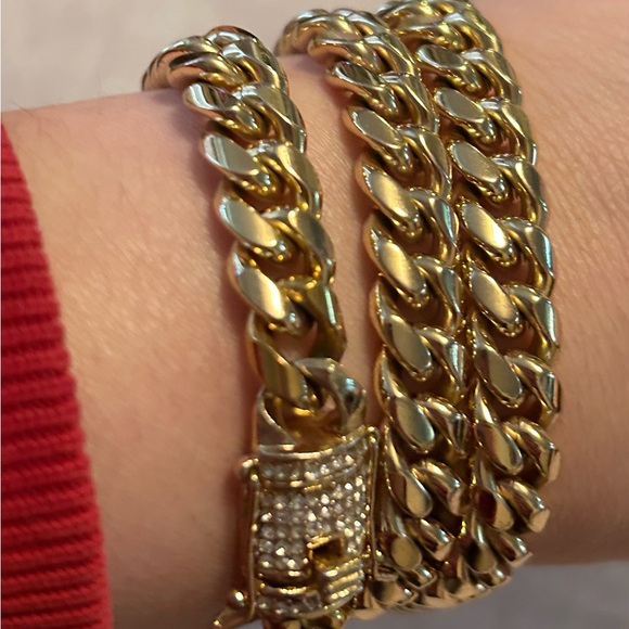 Stunning 14k solid gold big chain Cuban link with diamond clasp 💯 - Picture 17 of 17